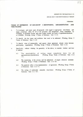 Terms of Reference of Sub-group 1