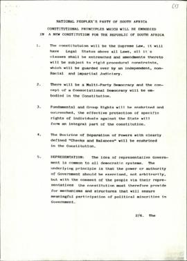 Constitutional Principles which will be embodied in a new Constitution for the Republic of South ...