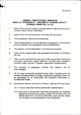 General Constitutional Principles areas of Commonality